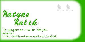 matyas malik business card