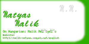 matyas malik business card